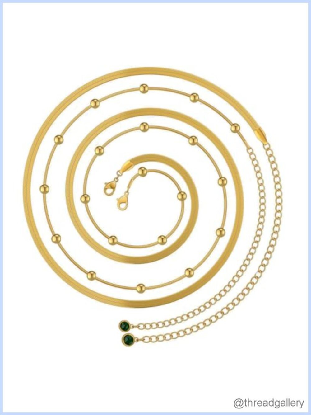2 Pc Gold Plated Layered Belly Chain Body Jewelry Set Adjustable Waist Chain